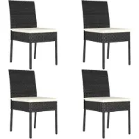 vidaXL Tuinstoelen, 4 stuks, polyrotan, zwart