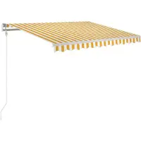 vidaXL Luifel automatisch uittrekbaar 300x250 cm geel en wit