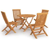 vidaXL 5-delige Tuinset massief teakhout