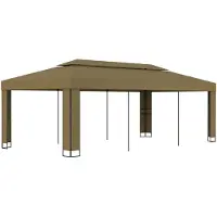 vidaXL Prieel met dubbel dak 180 g/m² 3x6 m taupe