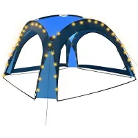 vidaXL - Partytent - met - LED - en - 4 - zijwanden - 3,6x3,6x2,3 - m - blauw