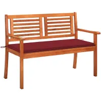 vidaXL Tuinbank 2-zits met kussen 120 cm massief eucalyptushout