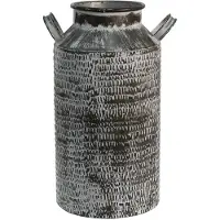 Clayre & Eef Decoratie Melkbus 19x17x33 cm Grijs Metaal Rond Melkkan Grijs Melkkan