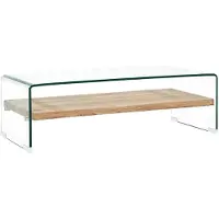 vidaXL Salontafel Transparant 98x45x31 cm, glasplaat