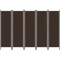 vidaXL Kamerscherm met 5 panelen 250x180 cm bruin