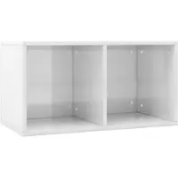 vidaXL Opbergbox voor LP's 71x34x36 cm bewerkt hout hoogglans wit