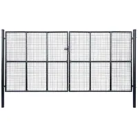 vidaXL Tuinhek van gaas gegalvaniseerd staal 400x175 cm grijs