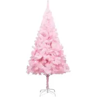 vidaXL Kunstkerstboom met standaard 240 cm PVC roze