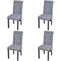 vidaXL Eetkamerstoelen gecapitonneerd stof donkergrijs 4 st online kopen