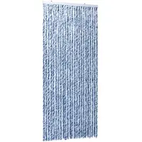vidaXL Vliegengordijn 100x220 cm chenille blauw, wit en zilver