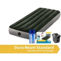 Intex Prestige Downy - Luchtbed - 1 Persoons - Inclusief Pomp Op Batterijen en Repairset - 191x99x25 cm - PVC - Groen