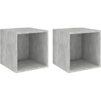 vidaXL Wandkasten 2 st 37x37x37 cm bewerkt hout betongrijs