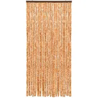 vidaXL Vliegengordijn 100x220 cm chenille oker en wit