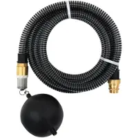 vidaXL Zuigslang met messing koppelingen 1,1'' 10 m PVC zwart
