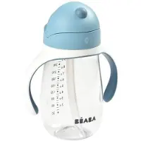 Beaba Drinkbeker - Rietjesbeker 300 ml - Lekvrij - Verwijderbare Handvatten - Vanaf 8 Maanden - Blauw