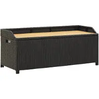 vidaXL Tuinopbergbank 120 cm poly rattan zwart