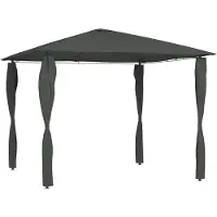 vidaXL Paviljoen met paalafdekkingen, 3x3x2,6 meter, antraciet, 160 g/m²