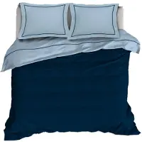 De Witte Lietaer Dekbedovertrek Bumblebee Ice Blue Marine Ink Percal-200 x 200 / 220 cm | 2-Persoons