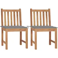 vidaXL Tuinstoelen, 2 stuks met kussens, massief teakhout