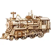 Robotime Mechanische trein hout Locomotive