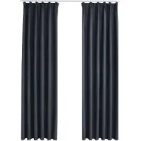 vidaXL Gordijnen verduisterend met haken 2 st 140x245 cm antraciet
