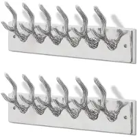 vidaXL Kapstokken 2 st aluminium zilverkleurig