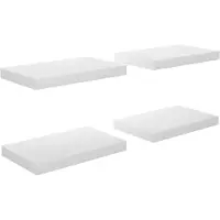 vidaXL Wandschappen zwevend 4 st 40x23,5x3,8 cm MDF hoogglans wit