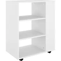 vidaXL Rolkast 60x35x75 cm bewerkt hout wit