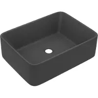 vidaXL Wastafel 41x30x12 cm keramiek mat donkergrijs