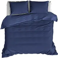 De Witte Lietaer Dekbedovertrek Olivia Blue Indigo Satijn-200 x 200 / 220 cm | 2-Persoons