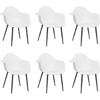 vidaXL Eetkamerstoelen 6 st PP wit