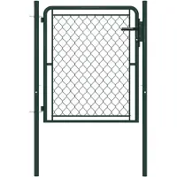 vidaXL Tuinpoort staal 100x75 cm groen