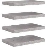vidaXL Wandschappen zwevend 4 st 50x23,5x3,8 cm MDF betongrijs