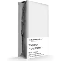 Romanette Topper Hoeslaken Lichtgrijs (Katoen)-160 x 200 cm