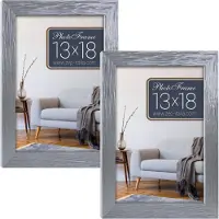 Zep 2x stuks houten fotolijst zilver geschikt voor een foto van 13 x 18 cm - Fotolijsten