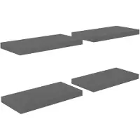 vidaXL Wandschappen zwevend 4 st 50x23,5x3,8 cm MDF hoogglans grijs