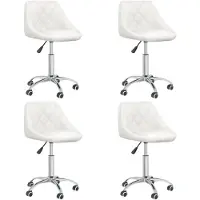 vidaXL Eetkamerstoelen draaibaar 4 st kunstleer wit