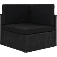 vidaXL Hoekbank sectioneel poly rattan zwart