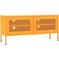 vidaXL Tv-meubel 105x35x50 cm staal mosterdgeel