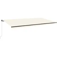 vidaXL Luifel handmatig uittrekbaar met LED 600x350 cm crèmekleurig