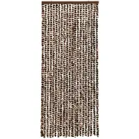vidaXL Vliegengordijn 56x185 cm chenille bruin en wit