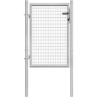 vidaXL Tuinpoort gegalvaniseerd staal 100x100 cm zilver