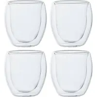 Cosy & Trendy Set van 4x dubbelwandige espresso/koffieglaasjes 80 ml - Koffie- en theeglazen