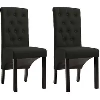 vidaXL Eetkamerstoelen 2 st stof zwart