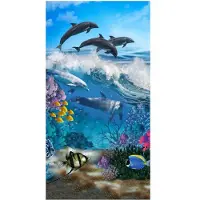 Good Morning Kinder Strandlaken Velours Andre 75x150cm - blue