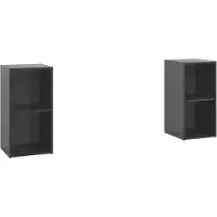 vidaXL Tv-meubelen 2 st 72x35x36,5 cm bewerkt houthoogglans grijs