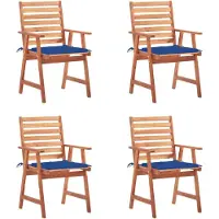 vidaXL Tuinstoelen 4 st met kussens massief acaciahout