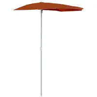 vidaXL Parasol half met paal 180x90 cm terracottakleurig