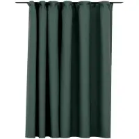 vidaXL Gordijn linnen-look verduisterend met haken 290x245 cm groen