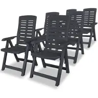vidaXL Tuinstoelen 6 st verstelbaar kunststof antracietkleurig